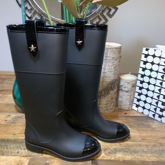 Jimmy Choo Shoes - New Jimmy Choo Edith Flat Matt & Shiny Rain Boots